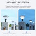 Super Bright Outdoor Courtyard Standing Aluminum PC Black Led Solar Gate Lamp Pillar European Garden Light