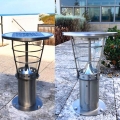 High Brightness LED Solar Bollard Garden Light Integrated Stainless Steel Source White Emitting IP65
