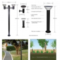 IP65 Waterproof Cast Aluminium Solar Bollard Garden Light 2 Years Warranty LED Source