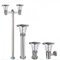 High Brightness LED Solar Bollard Garden Light Integrated Stainless Steel Source White Emitting IP65