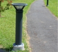Garden Aluminium Automatic Solar Bollard Light Light Sensor Inbuilt Lithium Battery Glass Crystal Body