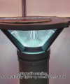 Garden Aluminium Automatic Solar Bollard Light Light Sensor Inbuilt Lithium Battery Glass Crystal Body