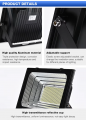 Waterproof Outdoor 300W Flood Solar Power Light Sun Soler Cell Light Split Aluminum Solar Lamp Flood
