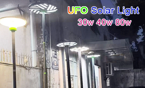 Light Control UFO Lamp Park All in One LED Solar Garden Light