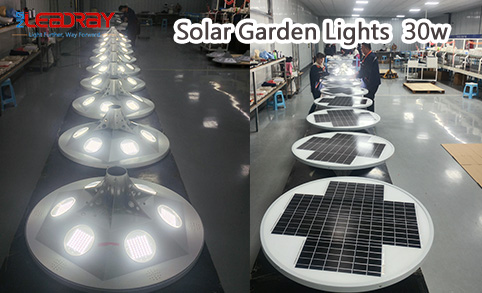 High Quality Solar UFO Light Road Solar Garden Lights 30W all in one led post top light with IP65 Waterproof