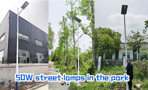 A case site of 50W street lamps in the park